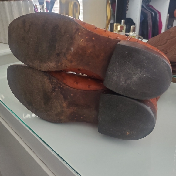 Men's Ostrich Leather Western Boots Sz 13 AAA Narrow - Picture 6 of 6